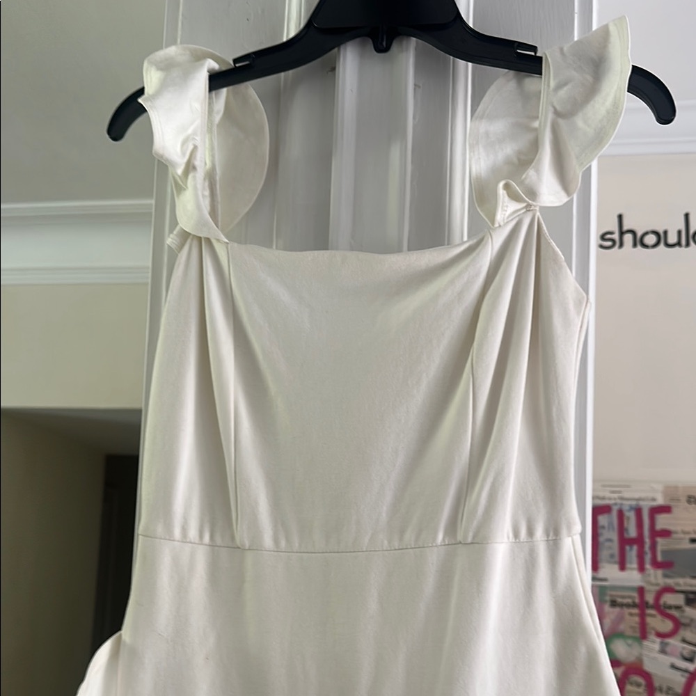 Just Me Cream Midi Dress